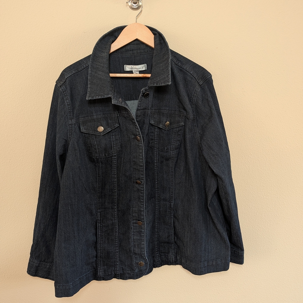 Croft &‎ Barrow Dark Wash Stretch Denim Jacket, Women’s 2X